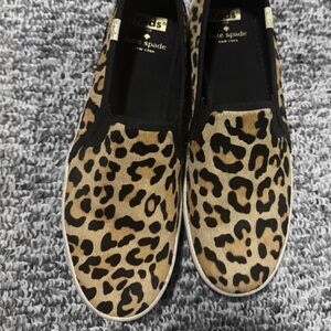 kate spade Leopard Print Slip-On Sneakers - Tan & Black